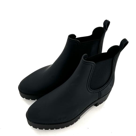 Jeffrey Campbell Forecast Rain Boots 10 Black NWOT Ankle Wellies Waterproof - Picture 5 of 7